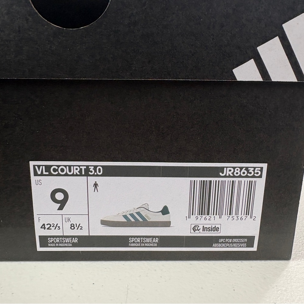 Adidas VL Court 3.0 Sneaker Casual Shoes White Green Teal JR8635 Men's Sz - Picture 8 of 16